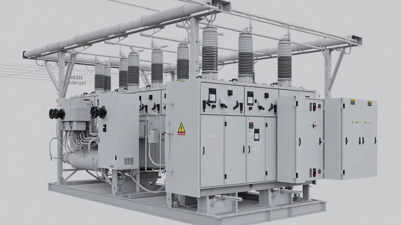 Outdoor-Air-Insulated-Switchgear-with-high-voltage-components